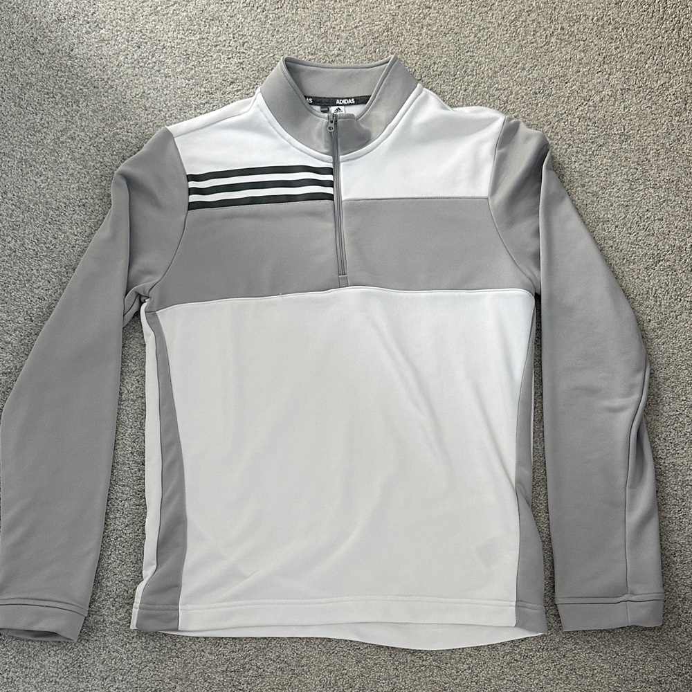 Adidas Gray and White Pullover